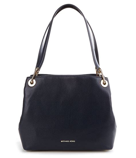 michael kors raven black gold|Michael Kors Raven Large Leather Shoulder Bag .